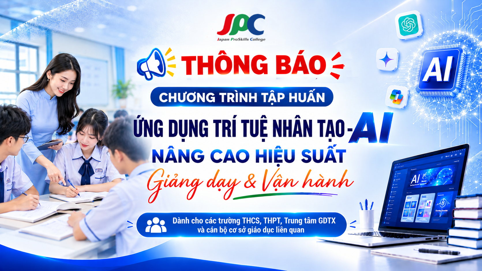 Lịch huấn luyện AI - Dành cho Giáo viên - Tháng 9/2026